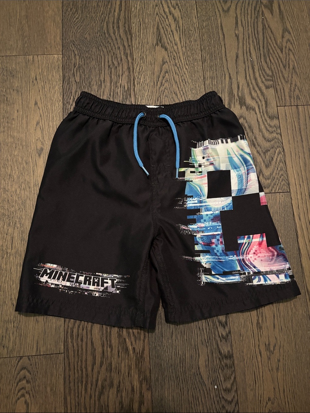 Boys' Minecraft Black Graphic Swim Shorts (sz 6)